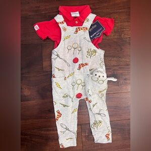 Harry Potter Red Overalls Baby Boy Outfit 9M Nine Months from Cracker Barrel NWT